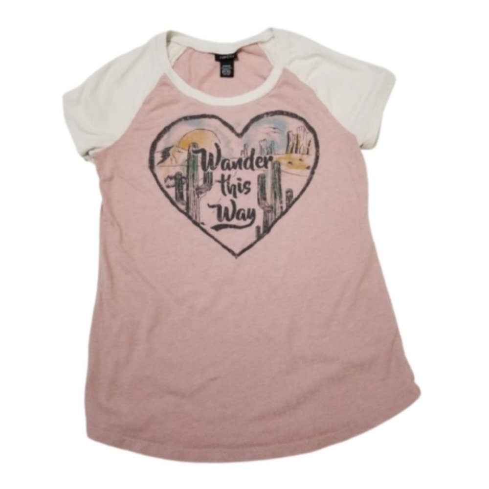 Pink and White Rue 21 Short Sleeve Top MEDIUM